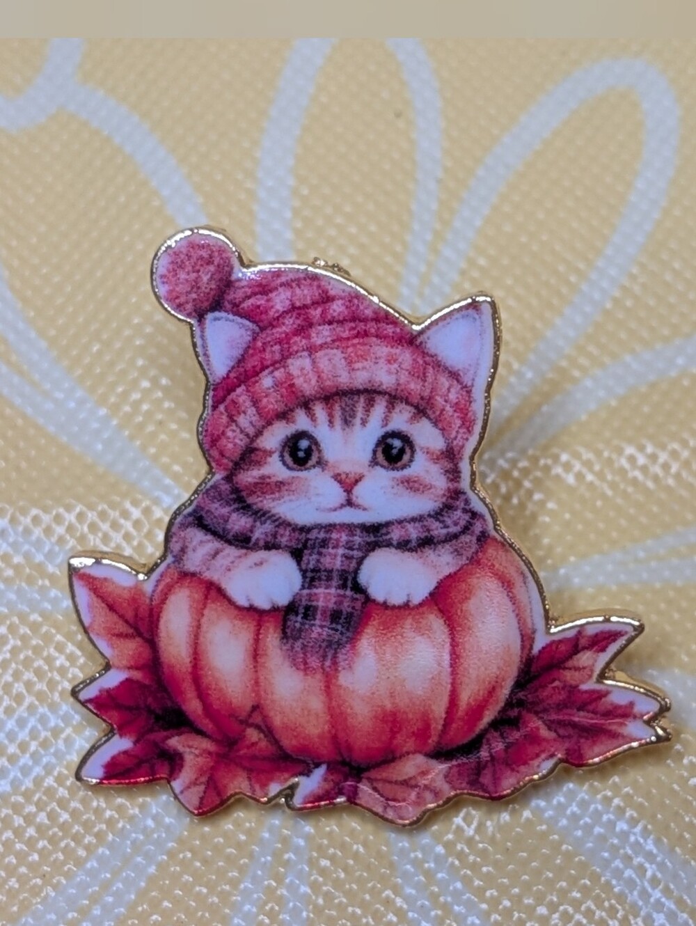 Kitten Pumpkin Enamel Pin